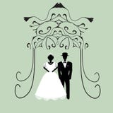 Graphique Chuppah de vintage Auvent religieux de mariage juif pour Mari?e et mari? plat Illustration de vecteur dessus illustration stock Graphique Chuppah de vintage Auvent religieux de mariage juif pour Mari?e et mari? plat Illustration de vecteur dessus illustration stock