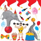 Graphismes de clipart (images graphiques) de fête d'anniversaire de cirque illustration de vecteur Graphismes de clipart (images graphiques) de fête d'anniversaire de cirque illustration de vecteur