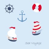 Grappig varend schip vector illustratie Grappig varend schip vector illustratie
