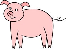 Grappig weinig varkensfokkerijdier piggie stock illustratie Grappig weinig varkensfokkerijdier piggie stock illustratie