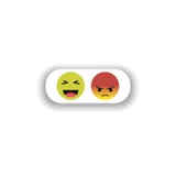 Grappige en kwade smiley Vector symbool emoticon plaats EPS10 stock illustratie Grappige en kwade smiley Vector symbool emoticon plaats EPS10 stock illustratie