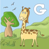Grappige giraf bij de dierentuin Leuk dierlijk alfabet voor ABC-boek Vectorillustratie van beeldverhaaldieren Giraf voor F royalty-vrije illustratie Grappige giraf bij de dierentuin Leuk dierlijk alfabet voor ABC-boek Vectorillustratie van beeldverhaaldieren Giraf voor F royalty-vrije illustratie