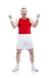 Grappige onhandige sportman Royalty-vrije Stock Afbeelding Grappige onhandige sportman Royalty-vrije Stock Afbeelding