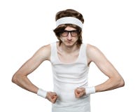 Grappige retro sporten nerd royalty-vrije stock afbeeldingen Grappige retro sporten nerd royalty-vrije stock afbeeldingen