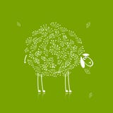 Grappige witte schapen, schets voor uw ontwerp vector illustratie Grappige witte schapen, schets voor uw ontwerp vector illustratie