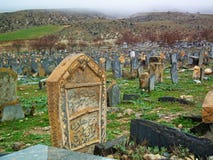 A grave stone in Sefid Chah ancient cemetery, Mazandaran, Iran