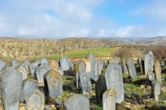 The grave stones in Sefid Chah ancient cemetery, Mazandaran, Iran