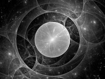 Gravitations- lins i svartvitt utrymme Arkivbild Gravitations- lins i svartvitt utrymme Arkivbild