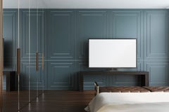 Gray living room, TV set vector illustration Gray living room, TV set vector illustration