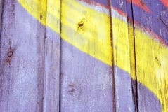 Gray painted wooden planks surface close up detail with yellow line, grunge horizontal background royalty free stock photography Gray painted wooden planks surface close up detail with yellow line, grunge horizontal background royalty free stock photography