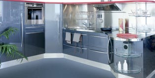 Gray silver kitchenw modern interior design house