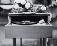 Grayscale Photo Of Vinyl Record Album Playing In Turntable Stock Images Grayscale Photo Of Vinyl Record Album Playing In Turntable Stock Images
