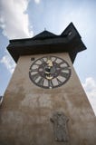 GRAZ, AUSTRIA: Schlossberg, Zegarowy wierza, UNESCO światowego dziedzictwa miejsce, Graz, Styria, Austria, Europa, Czerwiec 2017 obraz stock GRAZ, AUSTRIA: Schlossberg, Zegarowy wierza, UNESCO światowego dziedzictwa miejsce, Graz, Styria, Austria, Europa, Czerwiec 2017 obraz stock