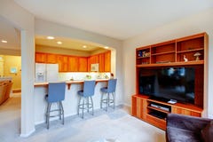 Great design for house with an open wall between kitchen and li Royalty Free Stock Photo Great design for house with an open wall between kitchen and li Royalty Free Stock Photo