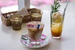 Great drink at a decent cafe stock image Great drink at a decent cafe stock image