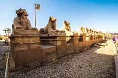 January, 2018 - Luxor, Egypt. Great Hypostyle Hall and clouds at the Temples of Karnak ancient Thebes. Luxor, Egypt royalty free stock image January, 2018 - Luxor, Egypt. Great Hypostyle Hall and clouds at the Temples of Karnak ancient Thebes. Luxor, Egypt royalty free stock image