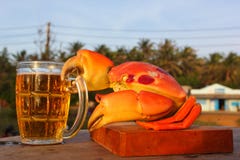Great moon crab and beer mug