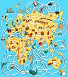 Great Travel Maze Game. Find him the right way home for kangaroo Royalty Free Stock Images Great Travel Maze Game. Find him the right way home for kangaroo Royalty Free Stock Images