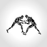 Greco roman sport, fighting game. Vector Black and White Freestyle Wrestling Illustration Vector Illustration Greco roman sport, fighting game. Vector Black and White Freestyle Wrestling Illustration Vector Illustration