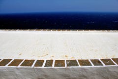 Greece, Sifnos island, stone decorated rooftop stock photo Greece, Sifnos island, stone decorated rooftop stock photo