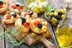 Greek appetizers with feta cheese Stock Photos Greek appetizers with feta cheese Stock Photos