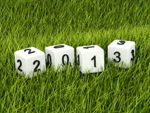 Green 2013 New Year sign. In a grass royalty free illustration Green 2013 New Year sign. In a grass royalty free illustration