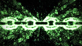 Green blockchain binary explosion stock illustration Green blockchain binary explosion stock illustration