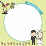 Blank card with muslim bride and groom vector illustration Blank card with muslim bride and groom vector illustration