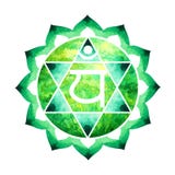 Green color of chakra symbol heart concept, flower floral. Watercolor painting hand drawn icon logo, illustration design sign Vector Illustration Green color of chakra symbol heart concept, flower floral. Watercolor painting hand drawn icon logo, illustration design sign Vector Illustration