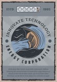 Hydro power plant banner of green energy design Stock Image Hydro power plant banner of green energy design Stock Image