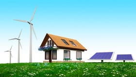 Green energy home royalty free stock photography Green energy home royalty free stock photography