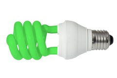 Green energy saving fluorescent light bulb (CFL) Stock Photos Green energy saving fluorescent light bulb (CFL) Stock Photos
