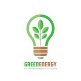 Green energy - vector business logo template concept illustration in flat style. Abstract lightbulb creative sign. Electric power Royalty Free Stock Images Green energy - vector business logo template concept illustration in flat style. Abstract lightbulb creative sign. Electric power Royalty Free Stock Images