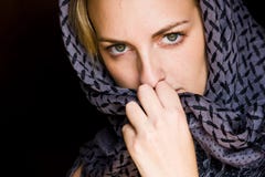 Green Eyed Woman In Arabic Style Stock Image