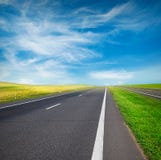 Green Field And Road Royalty Free Stock Photo