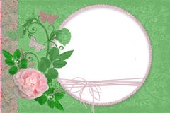 Green Framework With Roses Royalty Free Stock Images