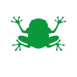 Green frog in flat style royalty free illustration Green frog in flat style royalty free illustration