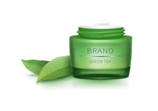 Green glass jar with open lid royalty free illustration Green glass jar with open lid royalty free illustration