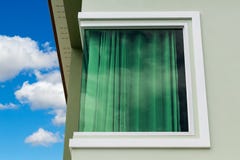 Green Glass Window Corner. Royalty Free Stock Image Green Glass Window Corner. Royalty Free Stock Image