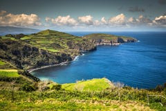 Green island in the Atlantic Ocean, Sao Miguel, Azores, Portugal Royalty Free Stock Images Green island in the Atlantic Ocean, Sao Miguel, Azores, Portugal Royalty Free Stock Images