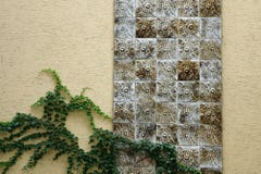 Green leaf vine plant cover brick wall stock photos Green leaf vine plant cover brick wall stock photos