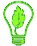 Green Light Bulb With Leaf Royalty Free Stock Photography