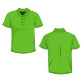 Green polo, t-shirt mock up, front and back view, isolated on white background vector illustration Green polo, t-shirt mock up, front and back view, isolated on white background vector illustration