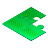 Green puzzle icon, isometric style stock illustration Green puzzle icon, isometric style stock illustration