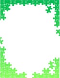 Green puzzle pieces border template illustration Royalty Free Stock Photography Green puzzle pieces border template illustration Royalty Free Stock Photography