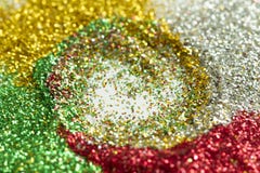 Green, red, gold, and silver background from tinsels with bokeh royalty free stock images Green, red, gold, and silver background from tinsels with bokeh royalty free stock images
