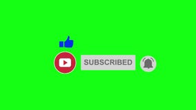 Green Screen Subscribe Button with a Bell and Like Animation. Green Screen  Animation Encouraging Viewers To Click Like, Subscribe Stock Video - Video  of marketing, alarm: 185748471