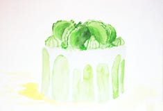 Green cake with macaroons illustration royalty free stock image Green cake with macaroons illustration royalty free stock image