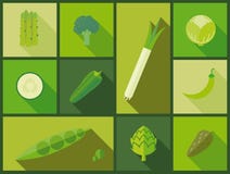 Green vegetable icons vector illustration royalty free illustration Green vegetable icons vector illustration royalty free illustration