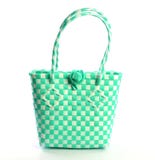 Green weave bag on white background stock photography Green weave bag on white background stock photography